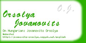 orsolya jovanovits business card